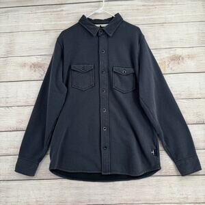 Relwen Pique Fleece Workshirt Mens XL Blue Button Down Heavyweight